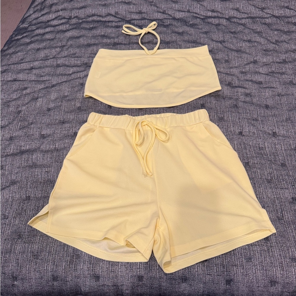 SHEIN Yellow Two-Piece short set